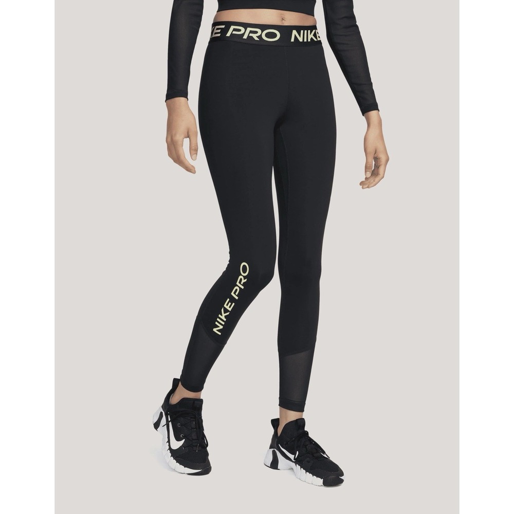 Nike Pro Womens‎ DRI-FIT Mid Rise Leggings Black Size XS Workout Activewear